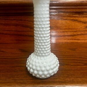 Vintage 1940-60s E.O. Brody Co. White Milk Glass Hobnail Bud Vase Valentine’s